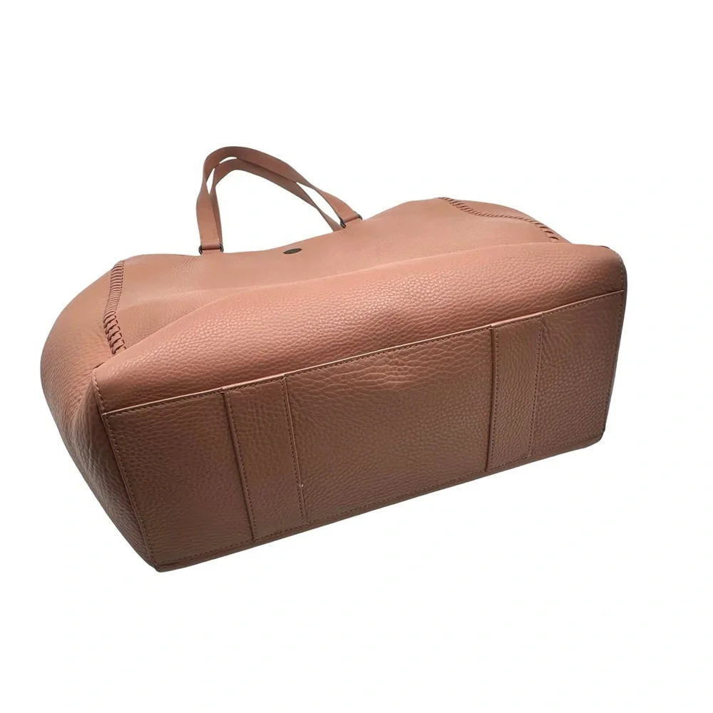 DAGNER DOVER - ALLYN soft pink pebble leather tote bag - laptop compartment
